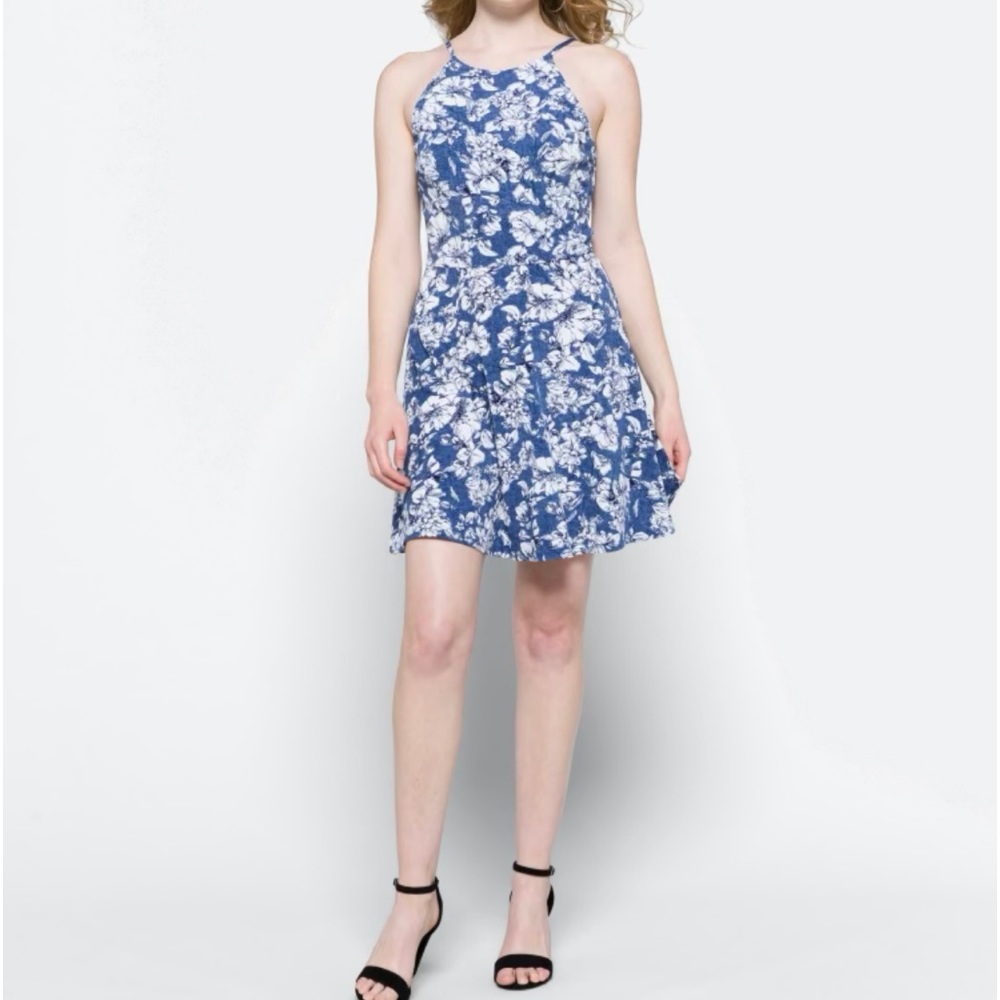 Fortune + Lily/ Liv Knit Dress-Color: Blue- Size: Large.